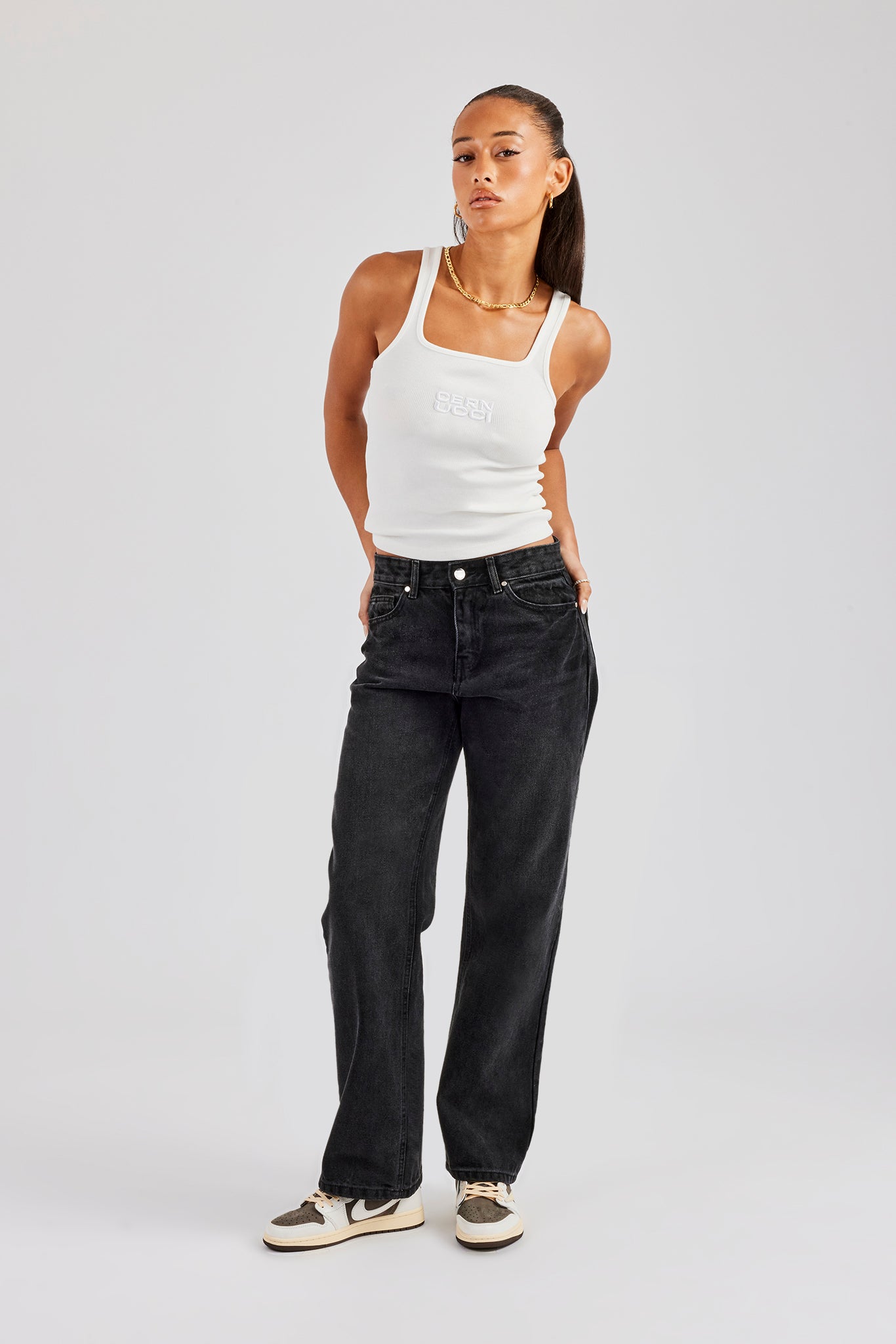 Ladies Straight Leg Jeans - Black